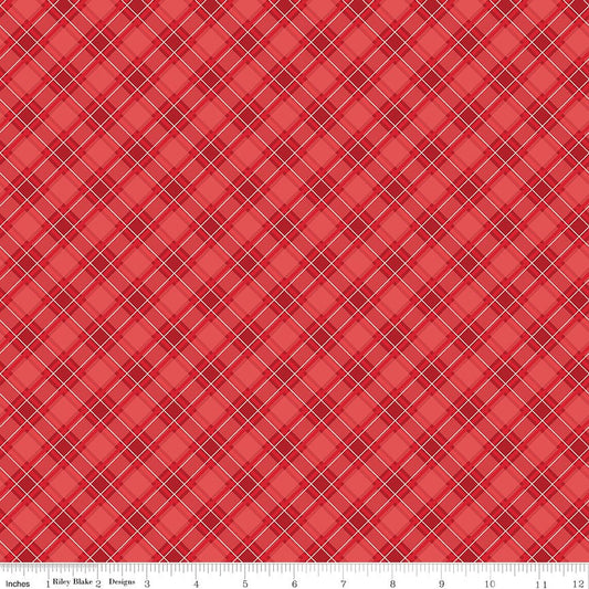 Front Porch Plaid Red Riley Blake Designs Quilting Cotton Fabric by the Yard - Ray of Sonshine Design