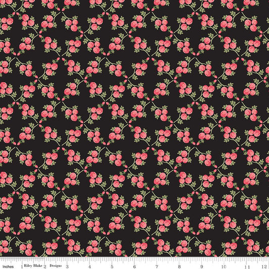 Front Porch Trellis Black Riley Blake Designs Quilting Cotton Fabric by the Yard - Ray of Sonshine Design
