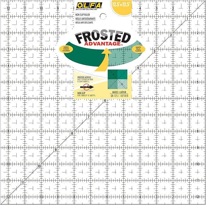 Frosted Acrylic Olfa Ruler 12 - 1/2in x 12 - 1/2in The Standard - Ray of Sonshine Design