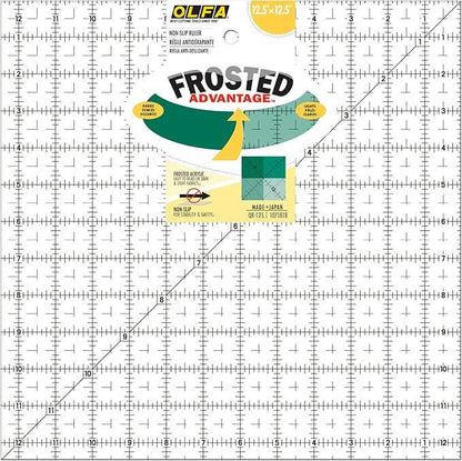 Frosted Acrylic Olfa Ruler 12 - 1/2in x 12 - 1/2in The Standard - Ray of Sonshine Design