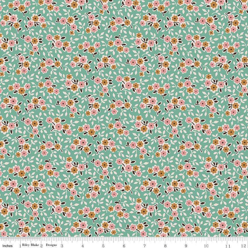 Gentler Times Cherish SeaGlass Riley Blake Fabric by the Yard - Ray of Sonshine Design