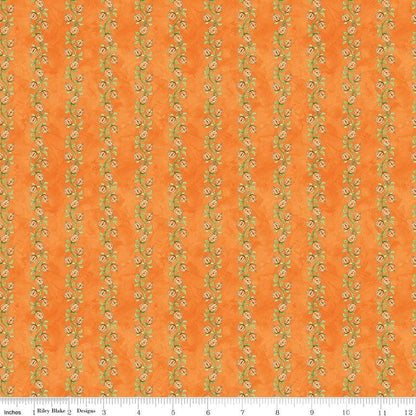 Ghoul Friends Pumpkin Vine Orange - Riley Blake Designs - Cotton Fabric by the yard - Ray of Sonshine Design