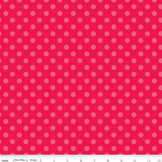 Gingerbread Kisses Polka Dots Red - Riley Blake Designs - Quilting Cotton Fabric by the yard - Holiday - C16445 - RED - Ray of Sonshine Design