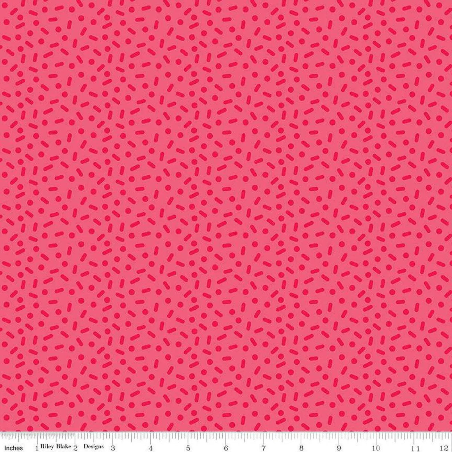 Gingerbread Kisses Sprinkles Red - Riley Blake Designs - Christmas Holiday Fabric by the yard - C16444 - RED - Ray of Sonshine Design
