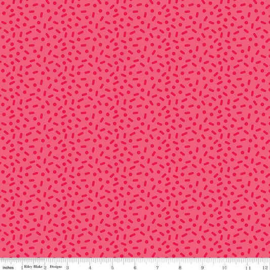 Gingerbread Kisses Sprinkles Red - Riley Blake Designs - Christmas Holiday Fabric by the yard - C16444 - RED - Ray of Sonshine Design
