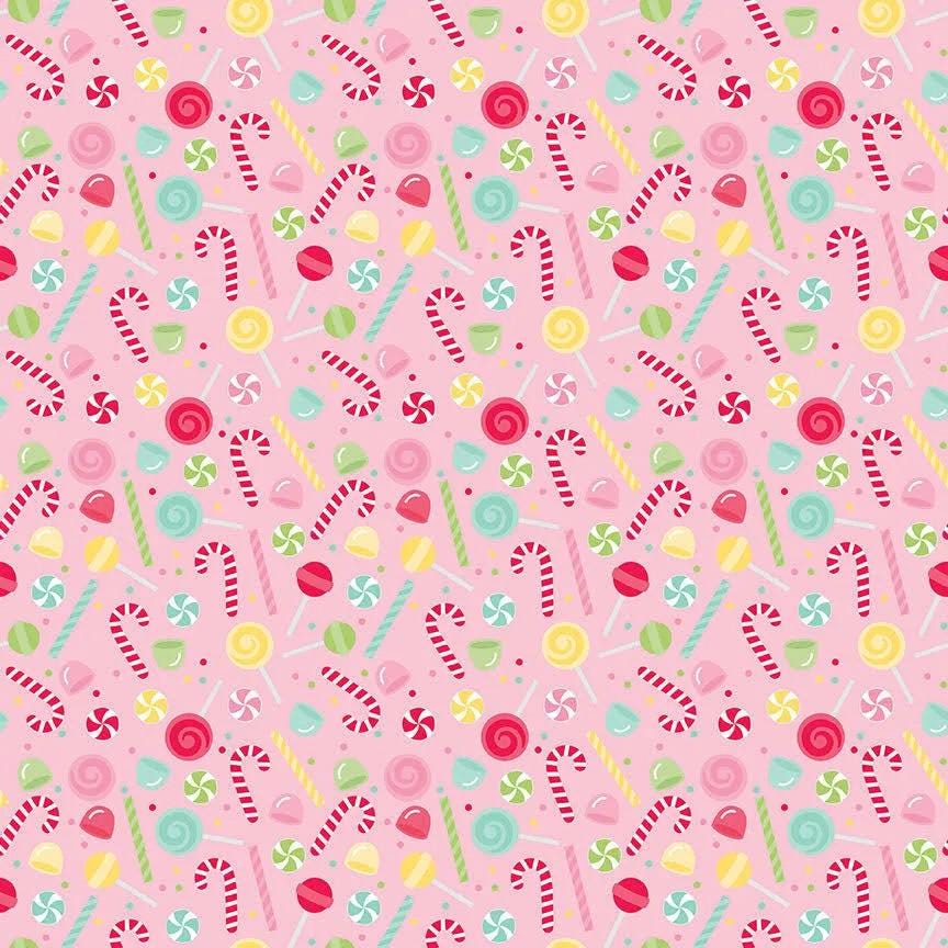 Gingerbread Kisses Sweets Pink - Riley Blake Designs - Quilting Cotton Fabric by the yard - Holiday - C16443 - Pink - Ray of Sonshine Design