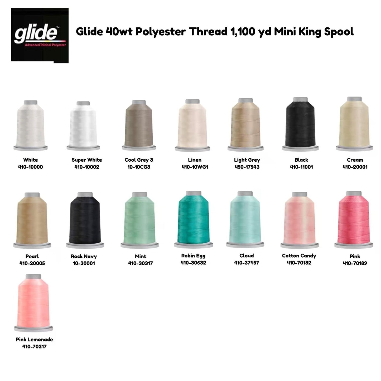 Glide 40wt Polyester Thread 1,100 yd Mini King Spool - Longarm Thread - Quilting Thread - Ray of Sonshine Design