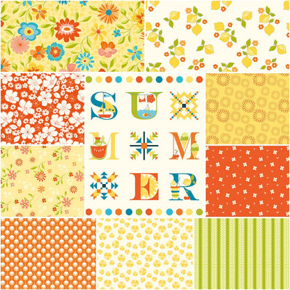 Here Comes the Sun Yellow 1-Yard Bundle with Panel (10 Pieces) by Riley Blake - Ray of Sonshine Design
