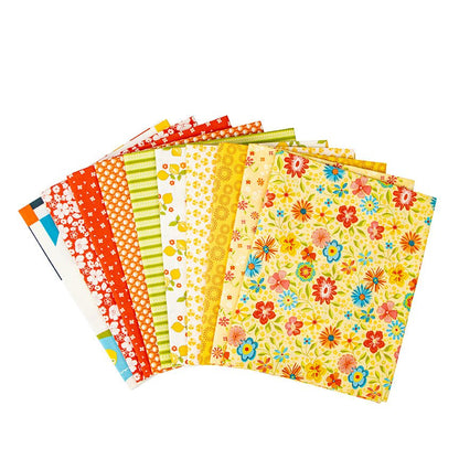 Here Comes the Sun Yellow 1-Yard Bundle with Panel (10 Pieces) by Riley Blake - Ray of Sonshine Design