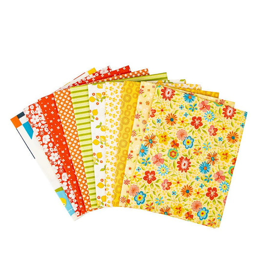 Here Comes the Sun Yellow 1-Yard Bundle with Panel (10 Pieces) by Riley Blake - Ray of Sonshine Design