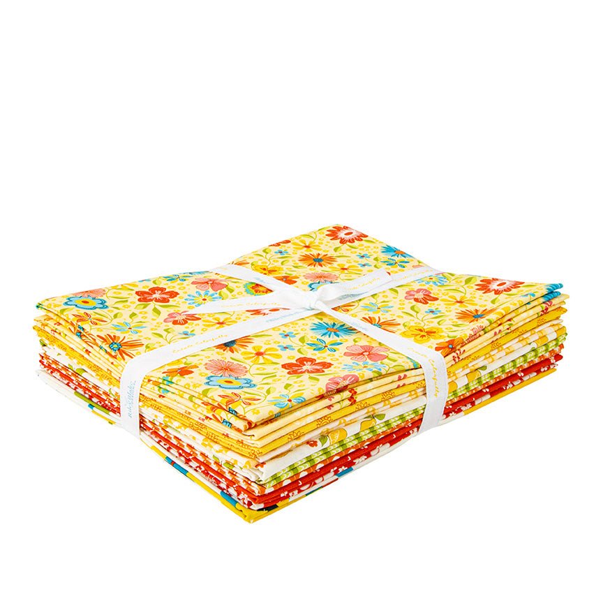 Here Comes the Sun Yellow 1-Yard Bundle with Panel (10 Pieces) by Riley Blake - Ray of Sonshine Design