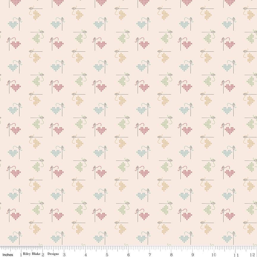 Hush Hush 5 Stitched with Love - Riley Blake Designs - Cotton Fabric by the Yard - C16951 - STITCHED - Ray of Sonshine Design