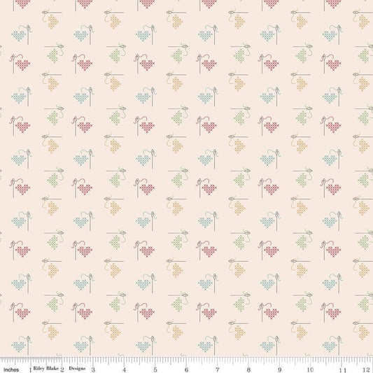 Hush Hush 5 Stitched with Love - Riley Blake Designs - Cotton Fabric by the Yard - C16951 - STITCHED - Ray of Sonshine Design