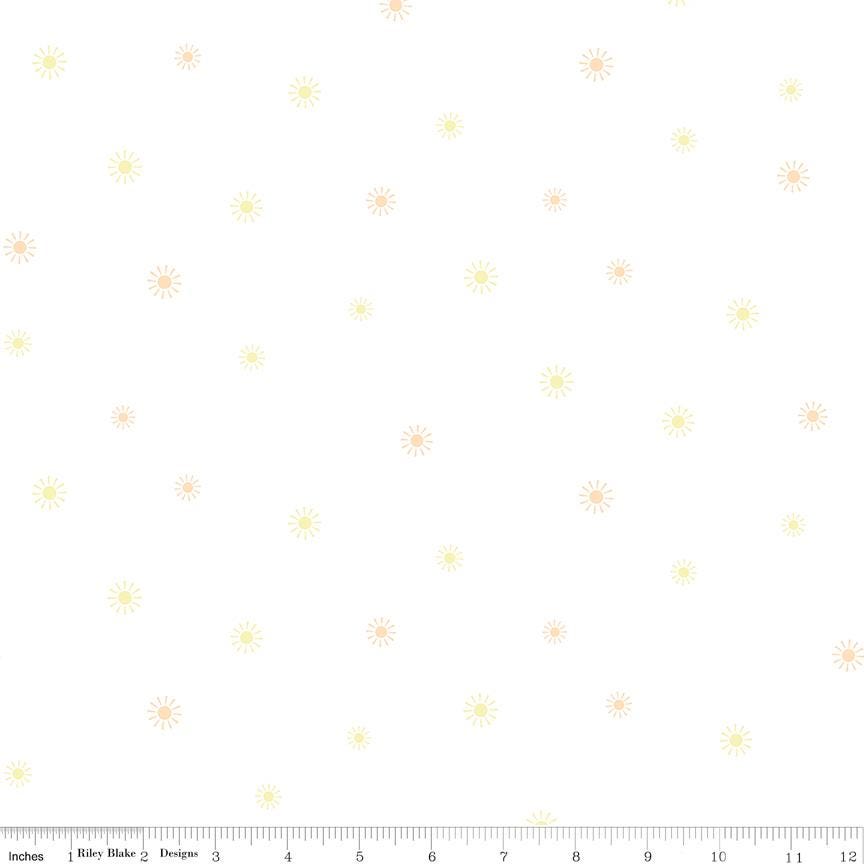 Hush Hush 5 Sunny Days - Riley Blake Designs - Cotton Fabric by the Yard - C16959 - SUNNY - Ray of Sonshine Design