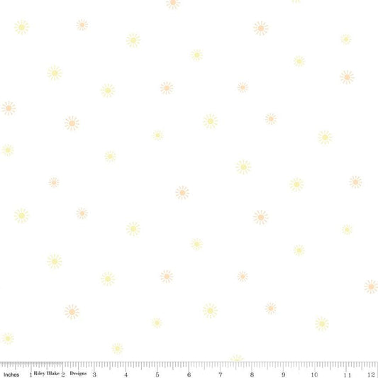 Hush Hush 5 Sunny Days - Riley Blake Designs - Cotton Fabric by the Yard - C16959 - SUNNY - Ray of Sonshine Design