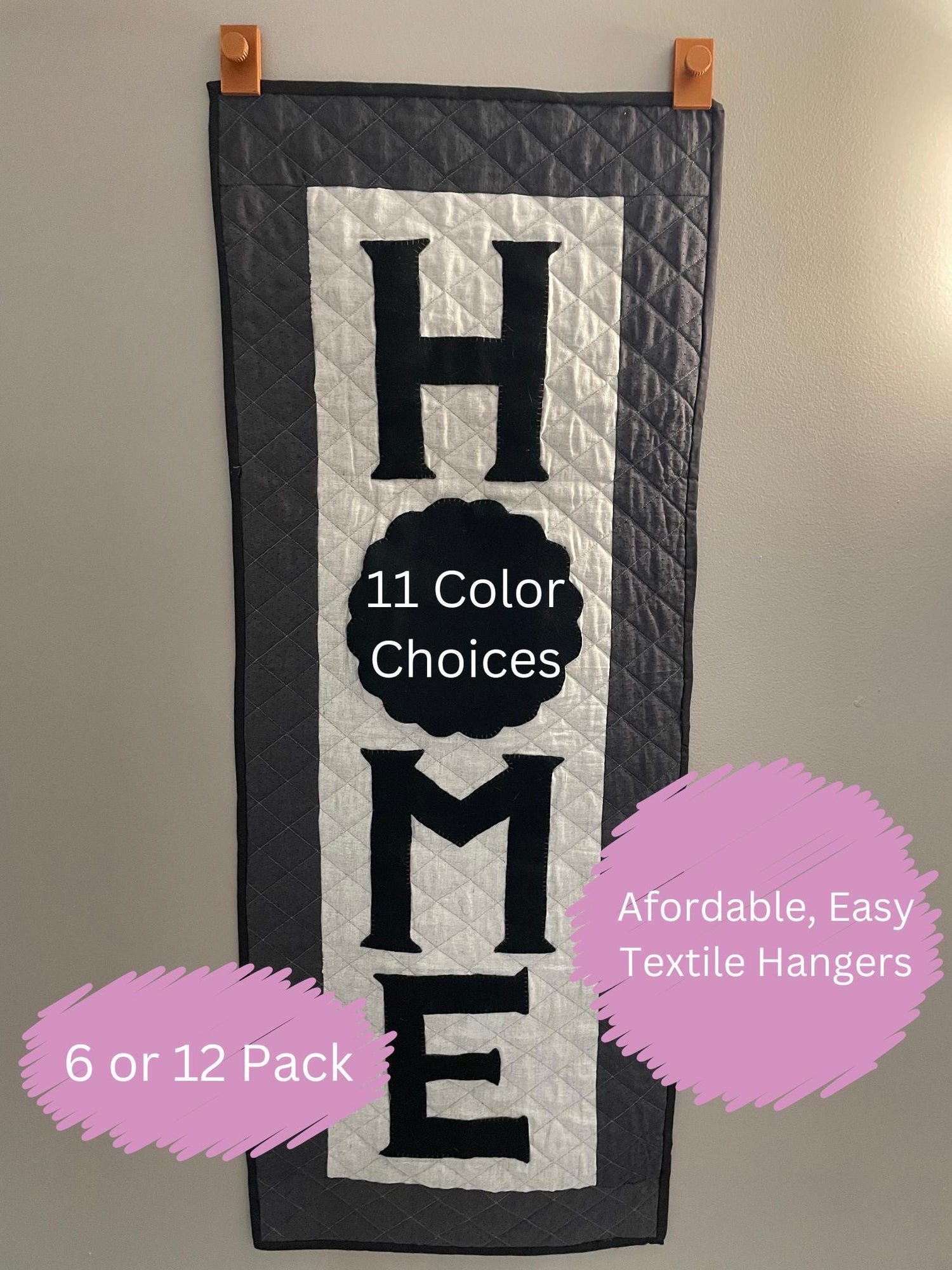 Textile Hanger , Quilt Hanger - 6 or 12 Pack