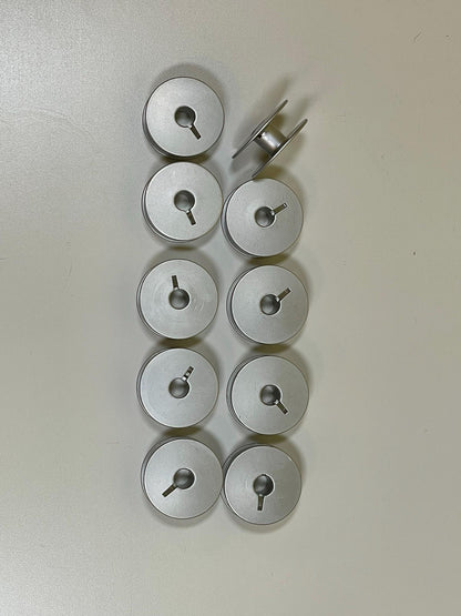 Longarm Set of 10 High Quality Large Capacity (M Size) Aluminum Bobbins