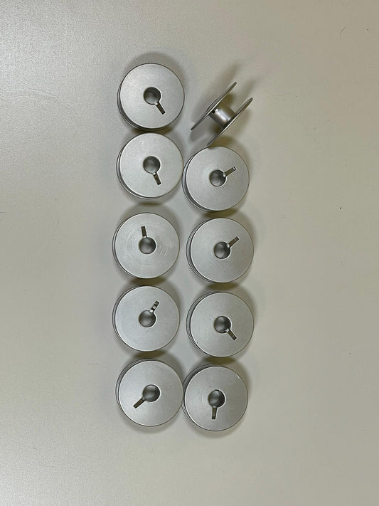 Longarm Set of 10 High Quality Large Capacity (M Size) Aluminum Bobbins