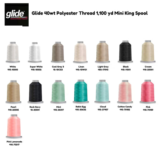Glide 40wt Polyester Thread 1,100 yd Mini King Spool - Longarm Thread - Quilting Thread