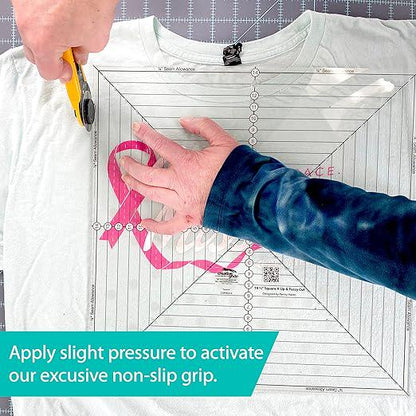 Creative Grids 14-1/2in Square It Up or Fussy Cut Square Quilt Ruler CGRSQ14