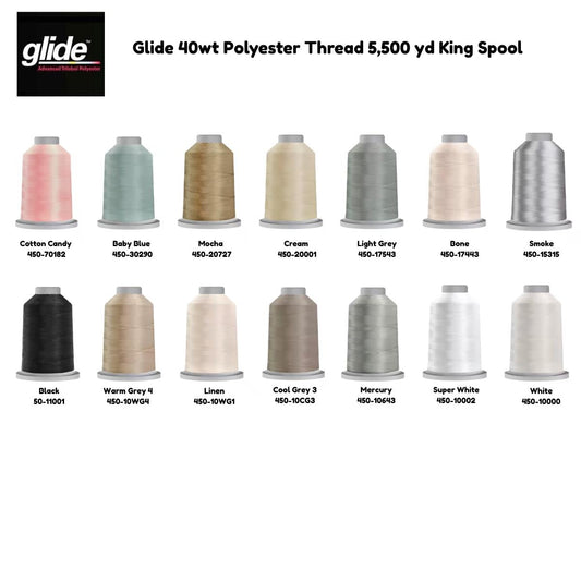 Glide 40wt Polyester Thread 5,500 yd - Longarm Quilting Thread - 14 Colors Available