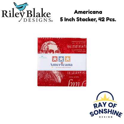 Americana 5" Stacker (Charm Pack) - Riley Blake Designs - Precuts -5-16080-42