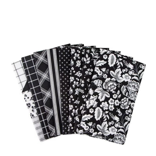 Midnight Meadow by My Mind's Eye - 8 Yard Black Color-way Bundle - 1 Yard Precut - Riley Blake Designs