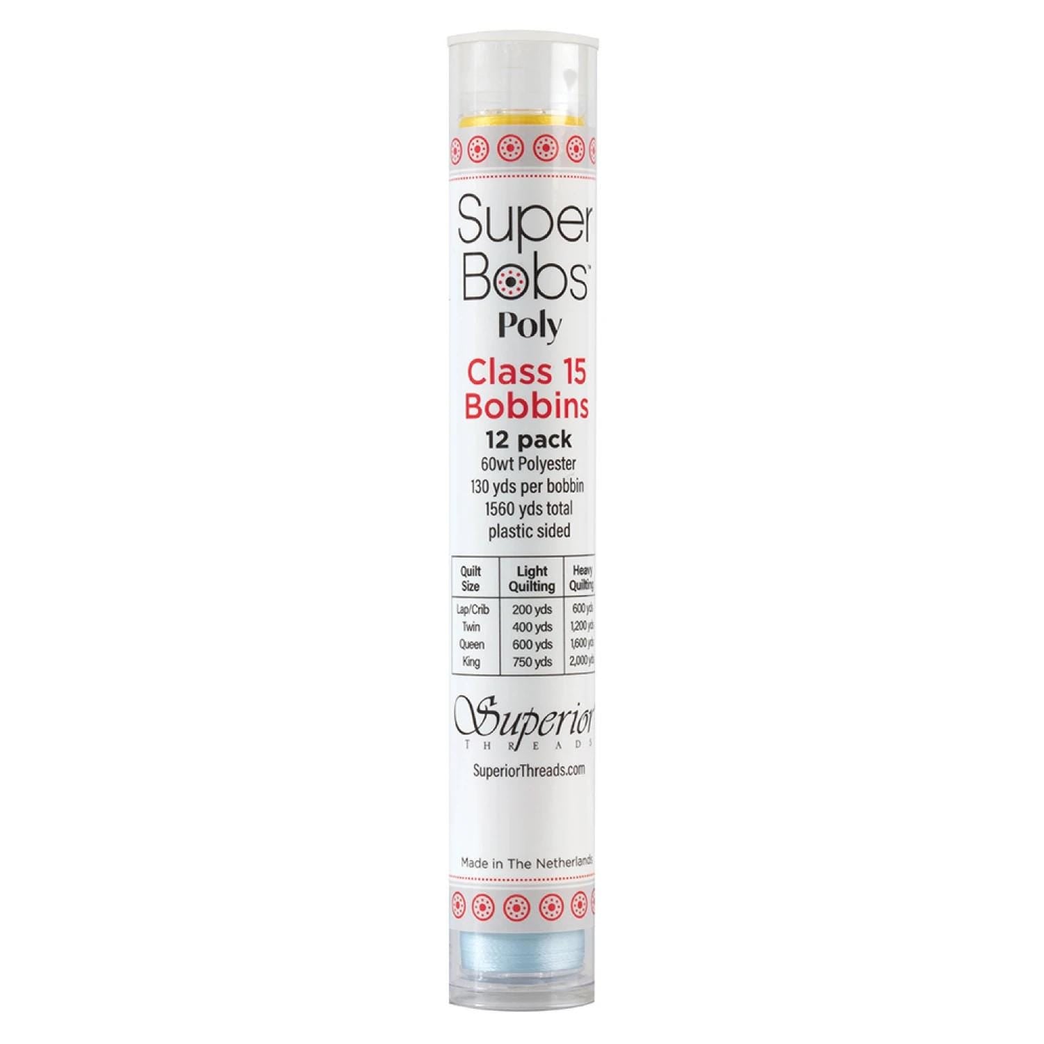 SuperBobs Polyester Bobbin 12pk Class 15 Rainbow 302-12-RBW