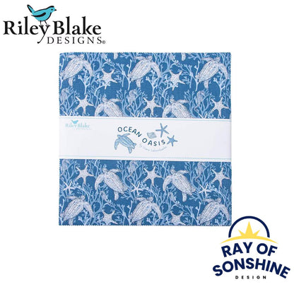 Ocean Oasis Layer Cake 10" Stacker Bundle - Riley Blake Designs - 42 piece Precut Pre cut - Quilting Cotton Fabric - 10-15990-42