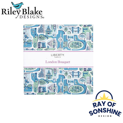 London Bouquet Layer Cake 10" Stacker Bundle - Riley Blake Designs - 42 piece Precut - Quilting Cotton Fabric - 10-LLONDON-42