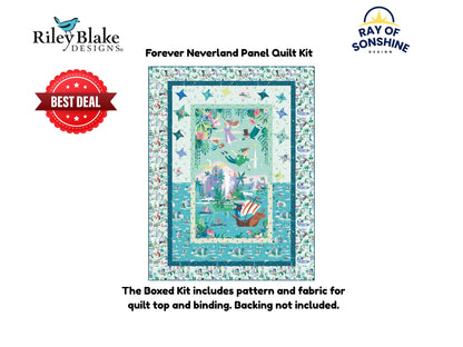 The Forever Neverland Quilt Kit includes pattern and fabric for quilt top and binding. Backing not included.