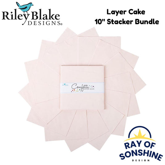 Confetti Cotton™ Champagne Pink 10" Stacker Layer Cake- 42 Pcs. - Riley Blake - 110-120-CHAMPAGNE-42