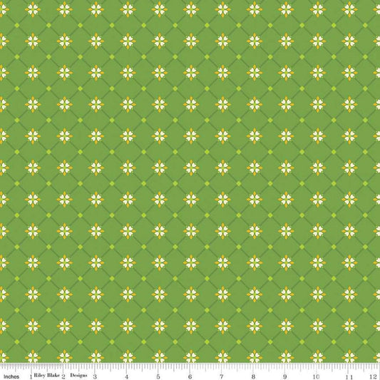 Autumn Afternoon Crosshatch C14876-GREEN - Riley Blake Designs Autumn Afternoon - Cotton Fabric by the yard