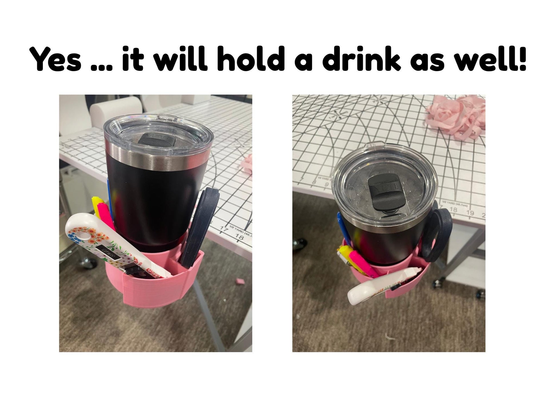 Handy Bin Organizer- Clamp on table Organizer for Quilting, Crafting, Cutting - Available in 11 Colors