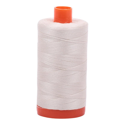 Mako Cotton Thread Solid 50wt 1422yds Silver White A1050-2309
