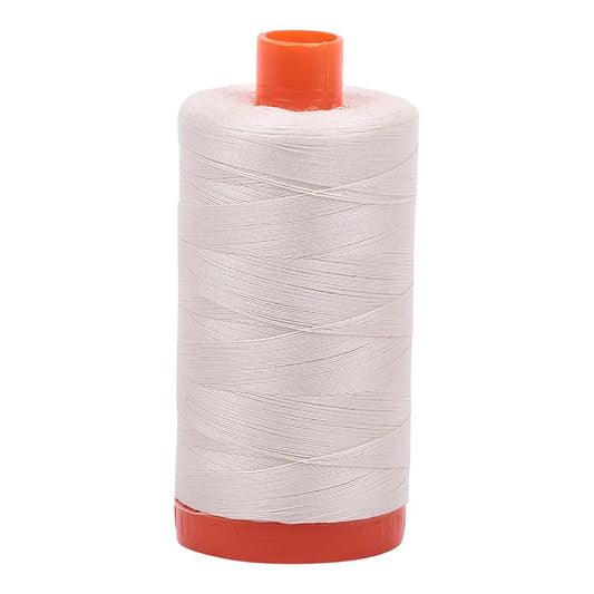 Mako Cotton Thread Solid 50wt 1422yds Silver White A1050-2309