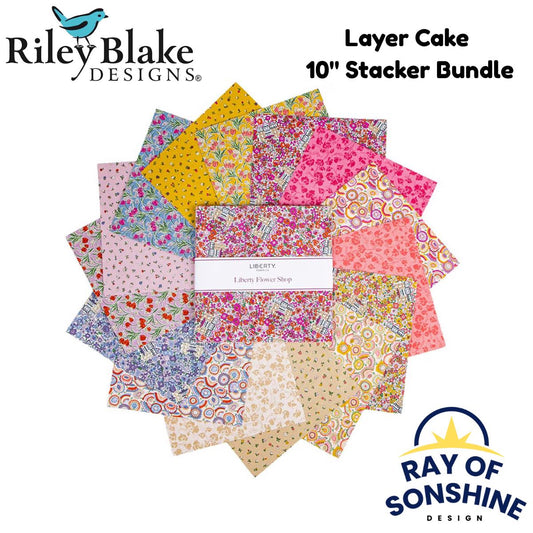 Liberty Flower Shop Layer Cake 10" Stacker Bundle - Riley Blake Designs - 42 piece Precut - 10-LFLOWER-42