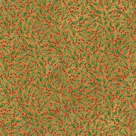 Up on the Housetop Holly - Riley Blake Designs - Cotton Fabric by the yard - C14734-MOONLIGHT - Christmas Holly