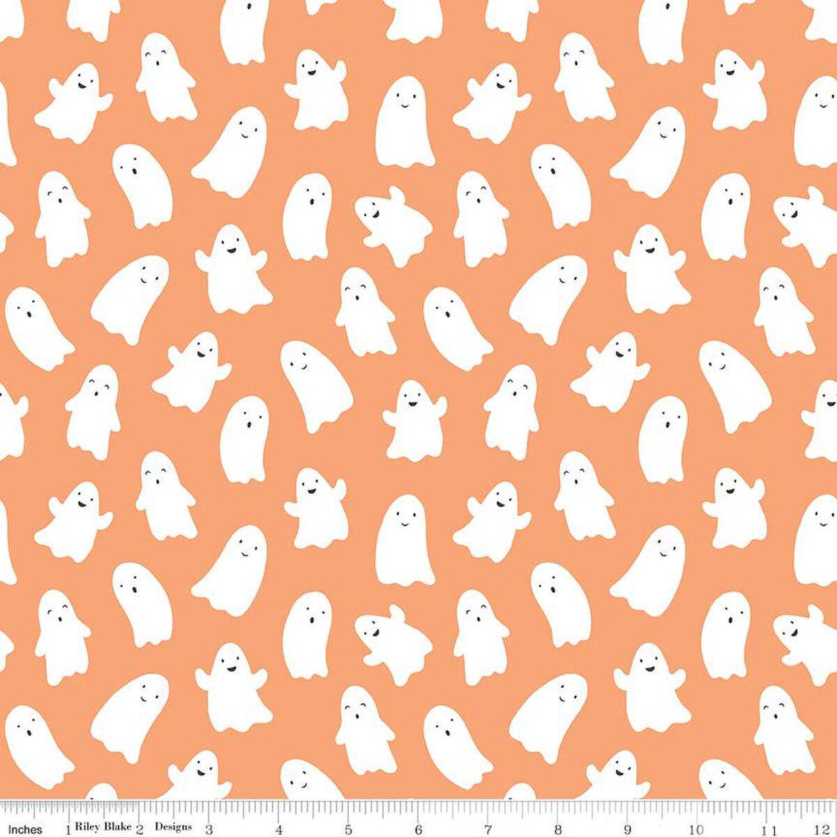 Hey Pumpkin Ghosts Pumpkin - C16032-PUMPKIN - Riley Blake Designs - Halloween Fabric - Cotton Fabric by the yard