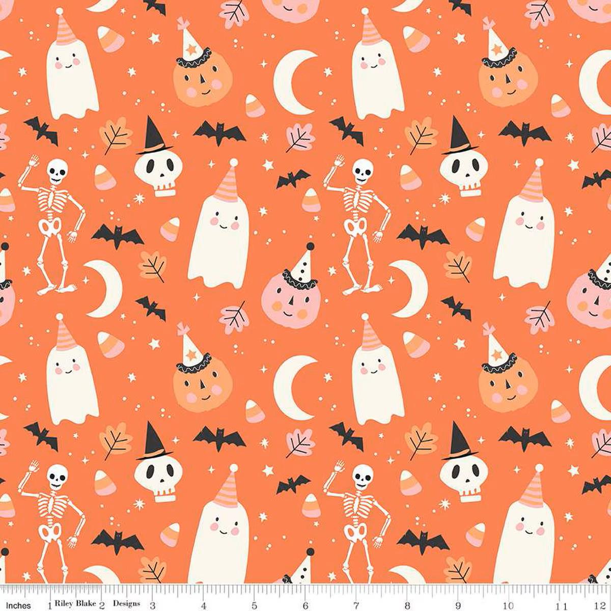 Hey Pumpkin Main Orange - C16030-ORANGE - Riley Blake Designs - Halloween Fabric - Cotton Fabric by the yard