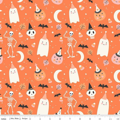 Hey Pumpkin Main Orange - C16030-ORANGE - Riley Blake Designs - Halloween Fabric - Cotton Fabric by the yard