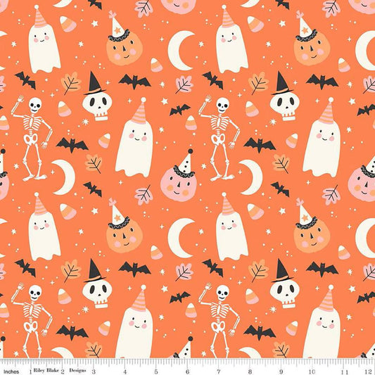 Hey Pumpkin Main Orange - C16030-ORANGE - Riley Blake Designs - Halloween Fabric - Cotton Fabric by the yard