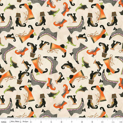Ghoul Friends Boots Toss Cream - C16052-CREAM - Riley Blake Designs - Halloween Fabric - Cotton Fabric by the yard