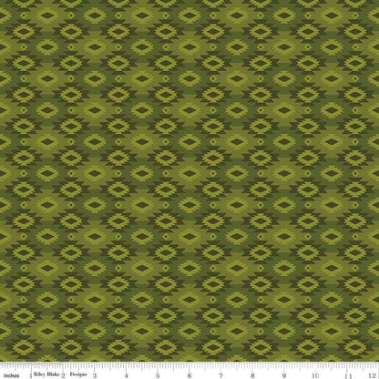 Pine Grove Geometric Green - C15936-GREEN - Riley Blake Designs - Outdoor Fabric - Cotton Fabric by the yard