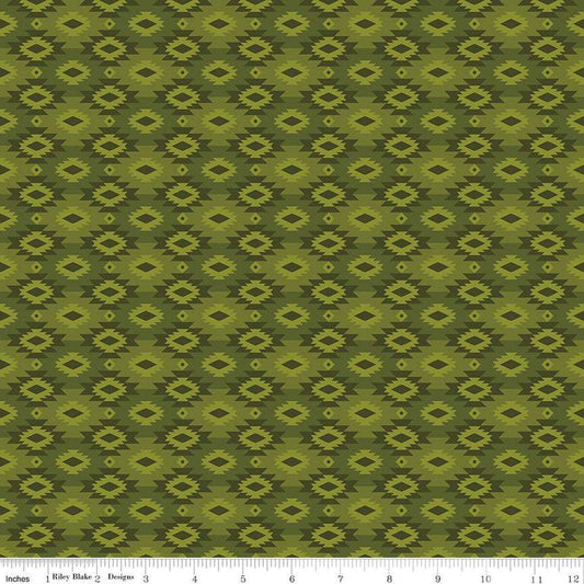 Pine Grove Geometric Green - C15936-GREEN - Riley Blake Designs - Outdoor Fabric - Cotton Fabric by the yard