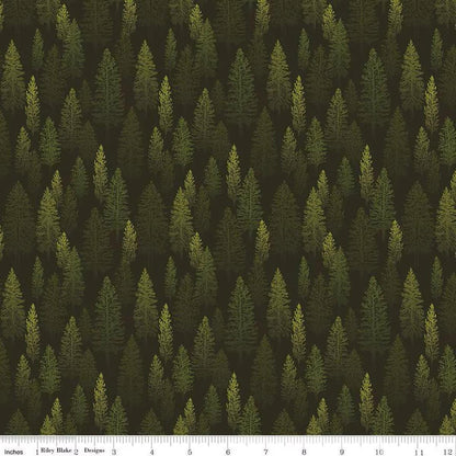 Pine Grove Trees Green - C15932-GREEN - Riley Blake Designs - Outdoor Fabric - Cotton Fabric by the yard