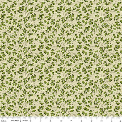 Curated Blooms Leaves Light Olive - C15343-LTOLIVE - Riley Blake Designs - Cotton Fabric by the yard