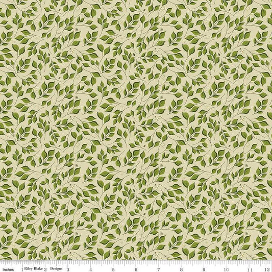 Curated Blooms Leaves Light Olive - C15343-LTOLIVE - Riley Blake Designs - Cotton Fabric by the yard