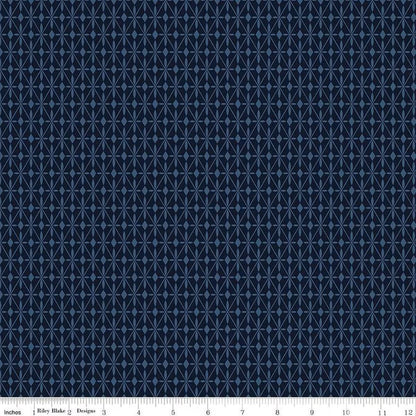 Curated Blooms Mosaic Diamonds Midnight - C15344-MIDNIGHT - Riley Blake Designs - Cotton Fabric by the yard