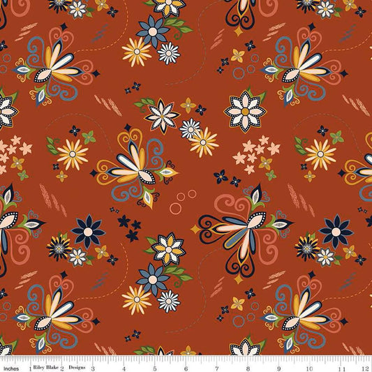 Curated Blooms Dance Auburn - C15341-AUBURN - Riley Blake Designs - Nordic Theme - Cotton Fabric by the yard